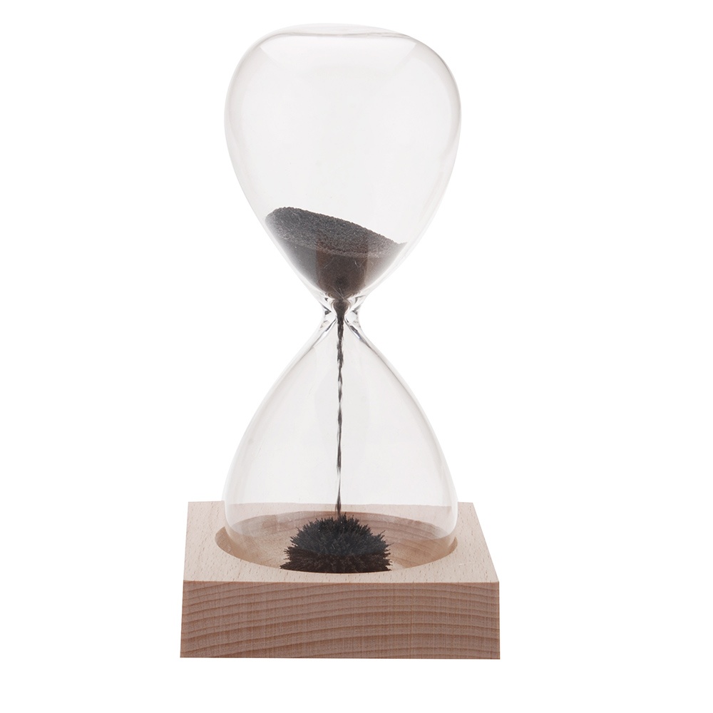 【New arrival】1pcs Magnet Hourgl Awagl Hand-blown Timer Desktop Decoration Magnetic Hourgl Black