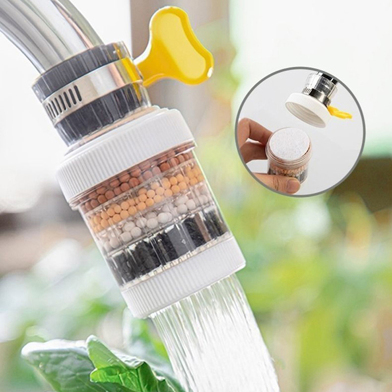 6 Layers Purifier Universal Faucet Tap Filter Splashproof 360 Degree Rotation Water Saving Bubbler for Home Kitchen Bathroom