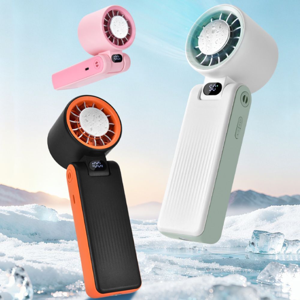 Turbo LED Digital Display Portable Handheld Fan 3600mAh Battery 199 Gear Wind Speed Turbo Fan Mini Foldable 100 Wind Speeds Rechargeable Fan Air Cooling