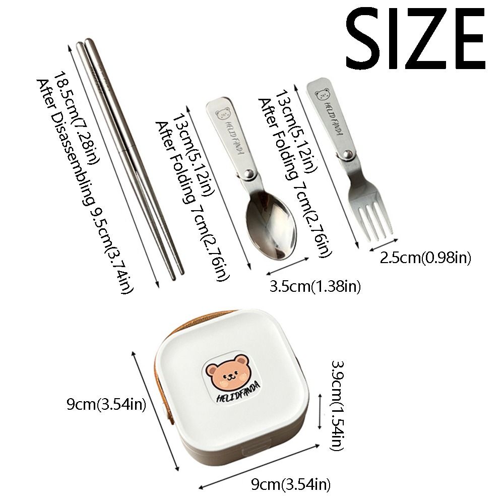 3/4Pcs Eco-Friendly Reusable Foldable Dinnerware Set Detachable Chopstick Rust-proof Mini Folding Cutlery Set Dishwasher Safe Durable Portable Folding Tableware Picnic Tableware