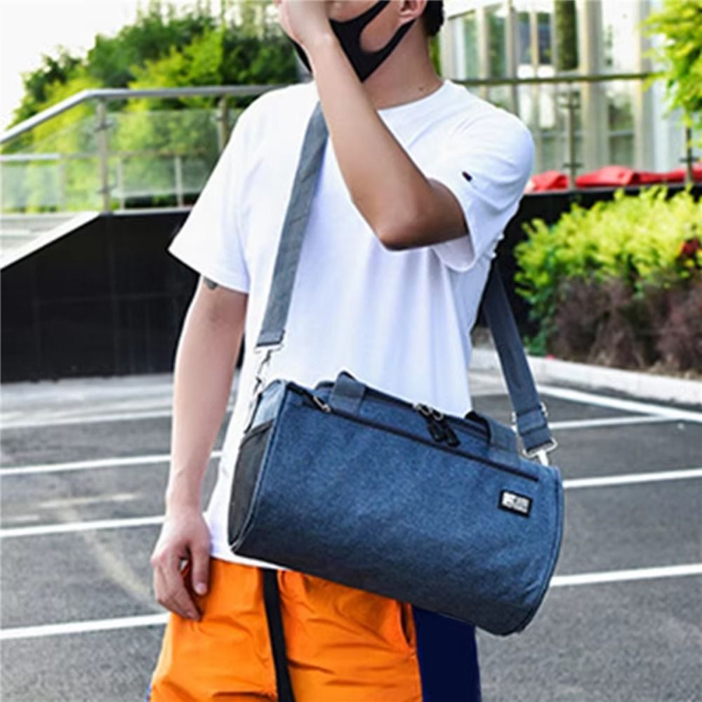 Casual Portable Travel Duffel Bag Large Capacity Waterproof Women's Fitness Handbag Shoes Compartment Wear-resistant Gym Shoulder Bag Short-distance Travel