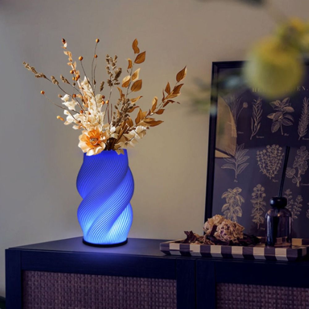 High-End 3D Printing LED Desk Lamp Minimalist Dimmable Night Light Powered Multi-Color Bedside Lamp Room Decoration