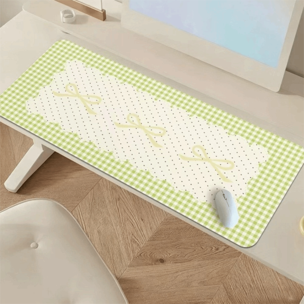 Cartoon Illustration Large Bow Shaped Mouse Pad Washable Non-Slip Bow Keyboard Pad Thicken Cute Bow Desk Mat Office Use