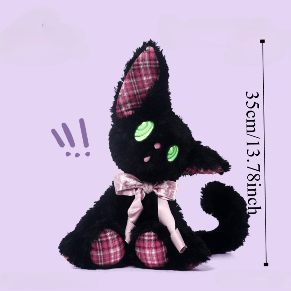 Kitten Model Black Cat Cat Doll Soft Material Children Gits Stuffed Animal Cartoon Cute Design Plush Doll Xmas Gift