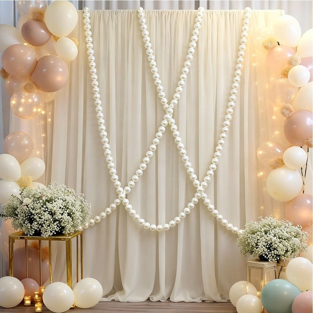 Elegant Romantic String Ornament DIY Stairs Decor Wreath Decoration Birthday Wedding Beads Hanging Anniversary