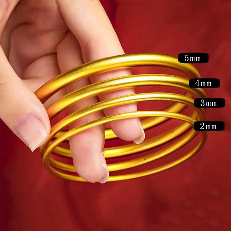 【New shop same style ancient tradition bracelet women's imitation gold solid plain ring bracelet jewelry
