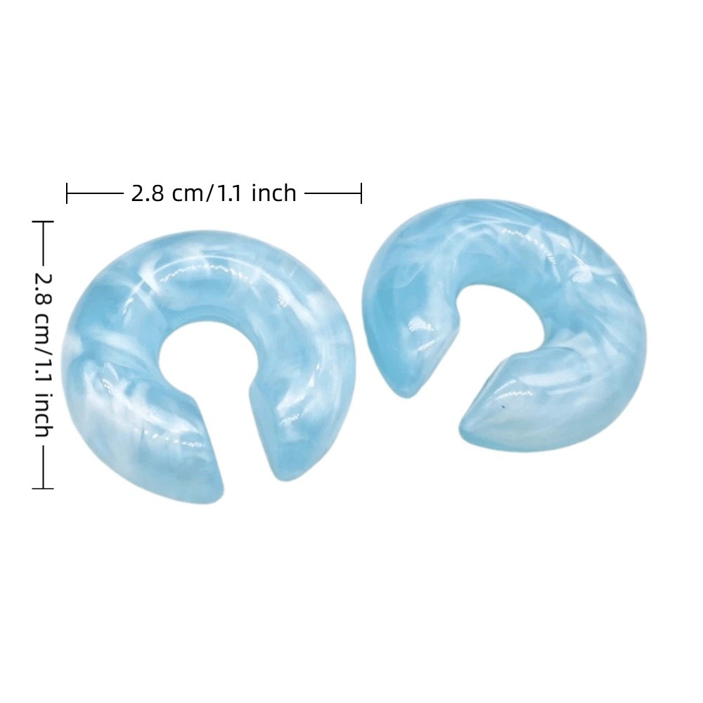 New Style Acrylic Ear Clip Earrings Round Resin C Shape Ear Cuff Jelly Color Smooth No Piercing Earrings Gift