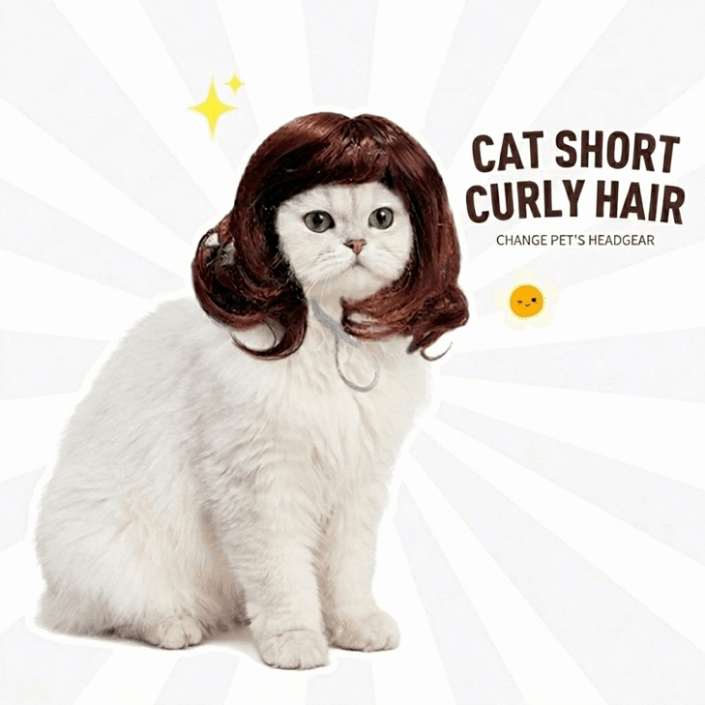 Pet Supplies Big Wave Pet Wig Lightweight Breathable Pet Costume Wig Funny Cute Pet Hairstyle Cosplay Props