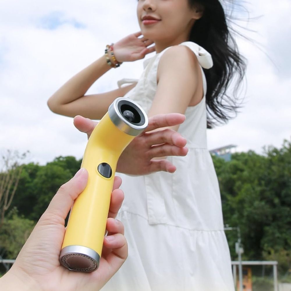 Violent Elbow Curved Design Bladeless Handheld Hair Dryer Digital Screen 3000mAH Battery High-Speed Turbine Fan Push Button Type C Interface Rechargeable Handheld Fan Cooling Fan