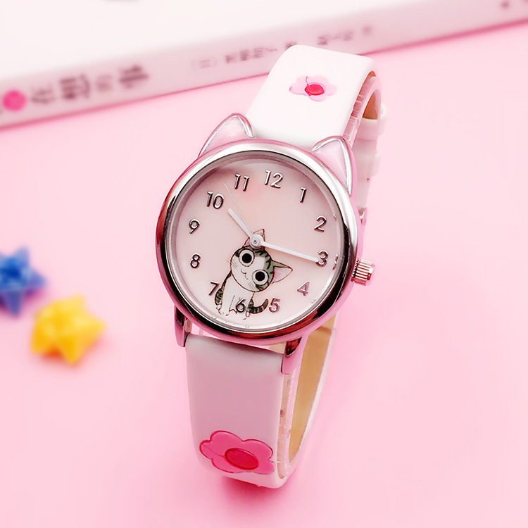【Hot New Release】Children's Watch for Girls - Japan Inspired Warm Little Cat Design, Fresh Cheese Private Cat Cute Cartoon Student Quartz Watch