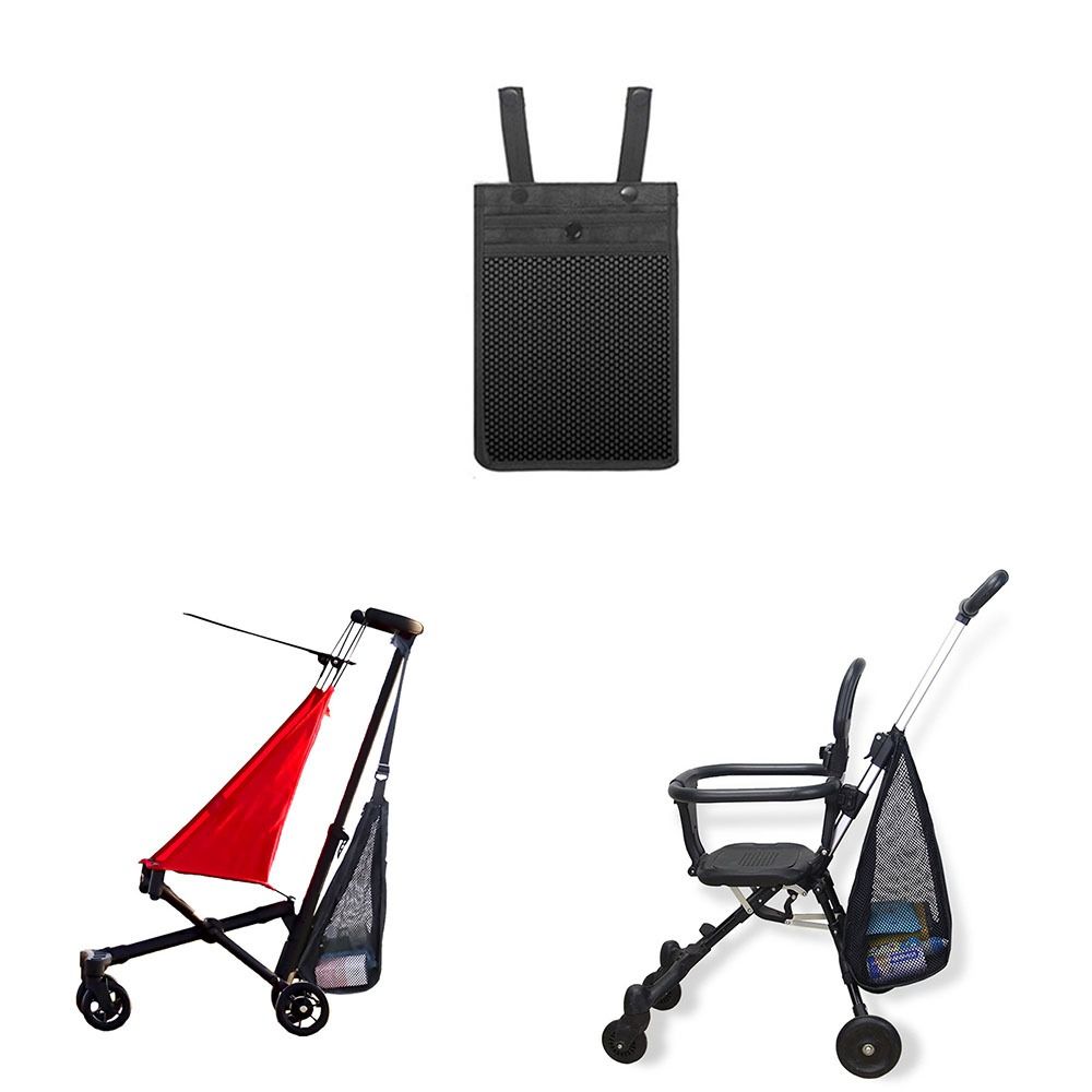 Multi-functional Mesh Baby Stroller Net Pocket Large Capacity Pram Buggy Baby Pram Organizer Stroller Accessories Solid Color Hanging Carriage Bag Carriage Accessories