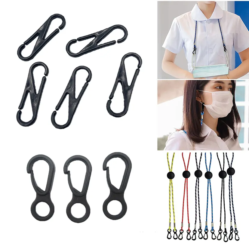 DIY 8-Shaped 100PCS/set Small Carabiner Snap Glasses Chain Buckle Anti-lost Rope Hook Plastic Buckle