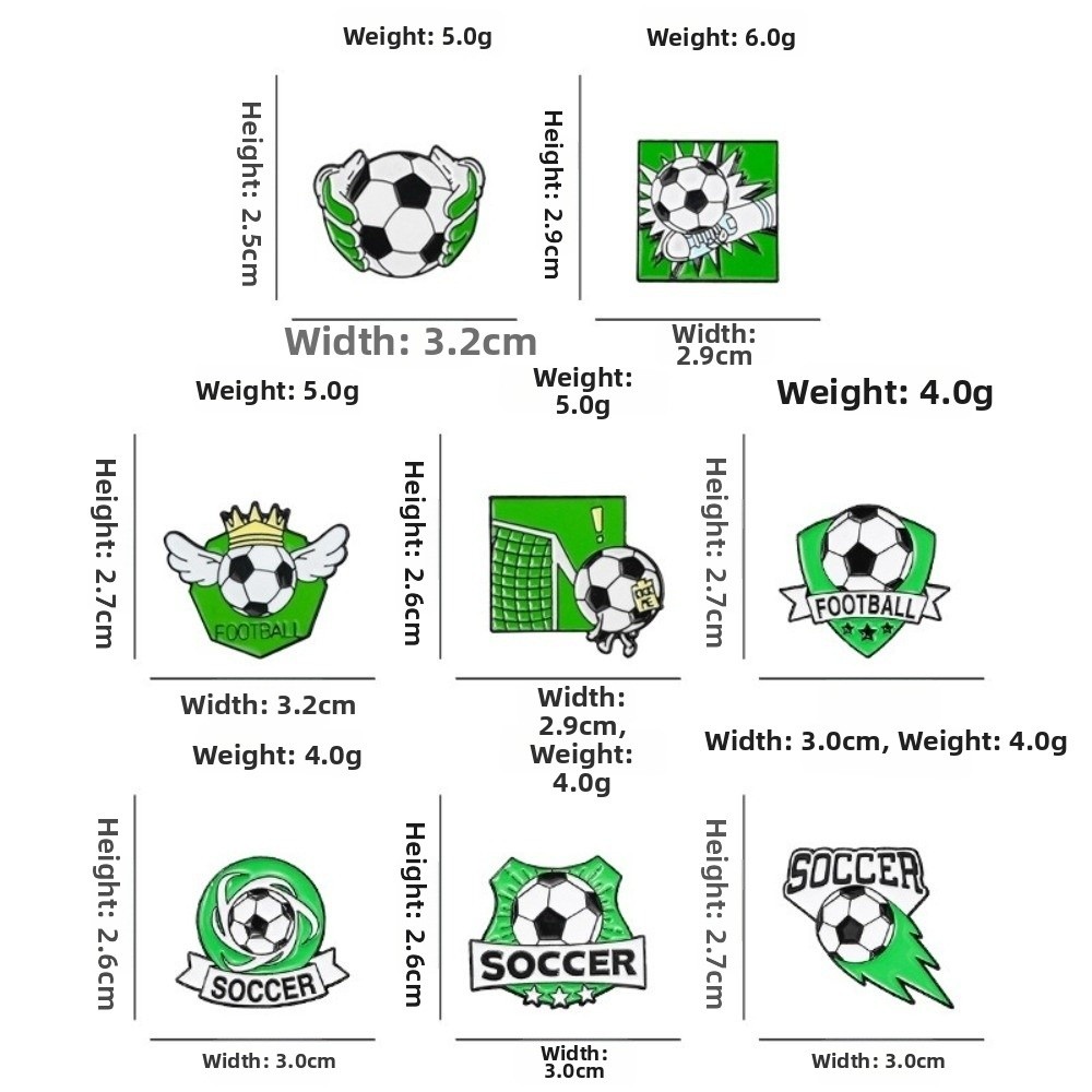 Alloy Drop Cute Cartoon Football Brooch Alloy Material Drip Oil Football Pin Unique Creative Adorable Cartoon Sports Series Badge Gift Giving