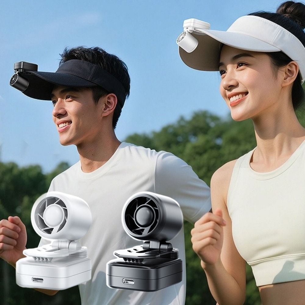 Mini Portable Hat Clip Fan 3 Speeds Type-C Charge Cooling Clip on Fan Multi-Directional Rechargeable Desktop fan Outdoor