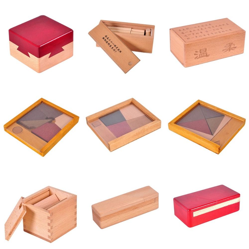 Classic Unlock Wooden Brain Teaser Puzzle Opening Puzzle Box Luban Lock IQ Puzzle Mind Brain Teaser Wooden Brain Teaser 3D Wooden Puzzles Teenager Gifts