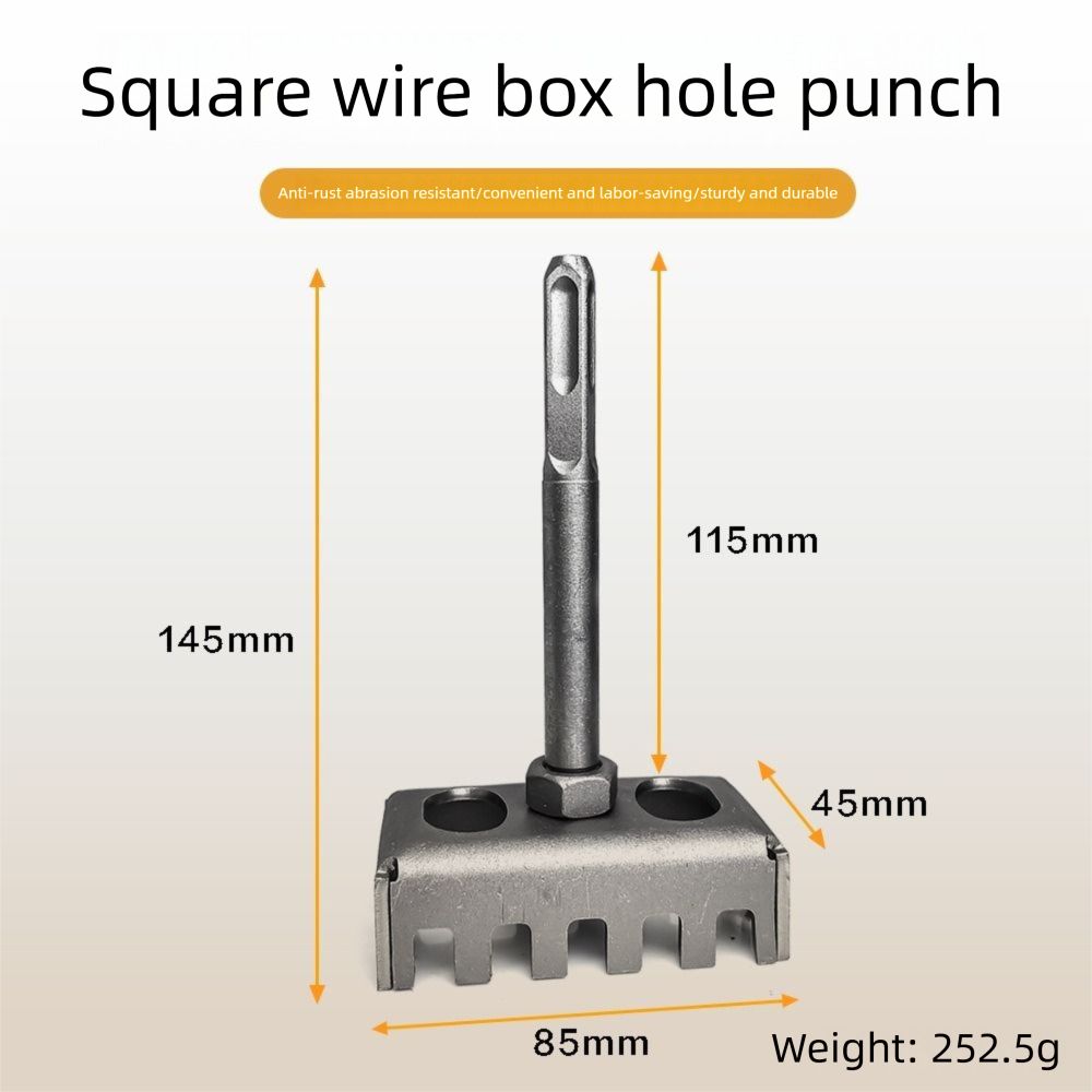 Portable Square Hole Socket Sloter Multi-function Rectangle Electrical Box Hole Punch Tool Rustproof Hole Punch Outlet Cutter Drilling