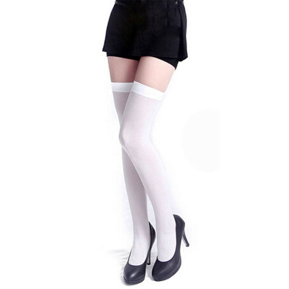 1Pair Skinny Trendy Fashion New Design for Girls Ladies Women Over Knee Thigh High Long Cotton Stockings Stocking Black White Skinny Stockings