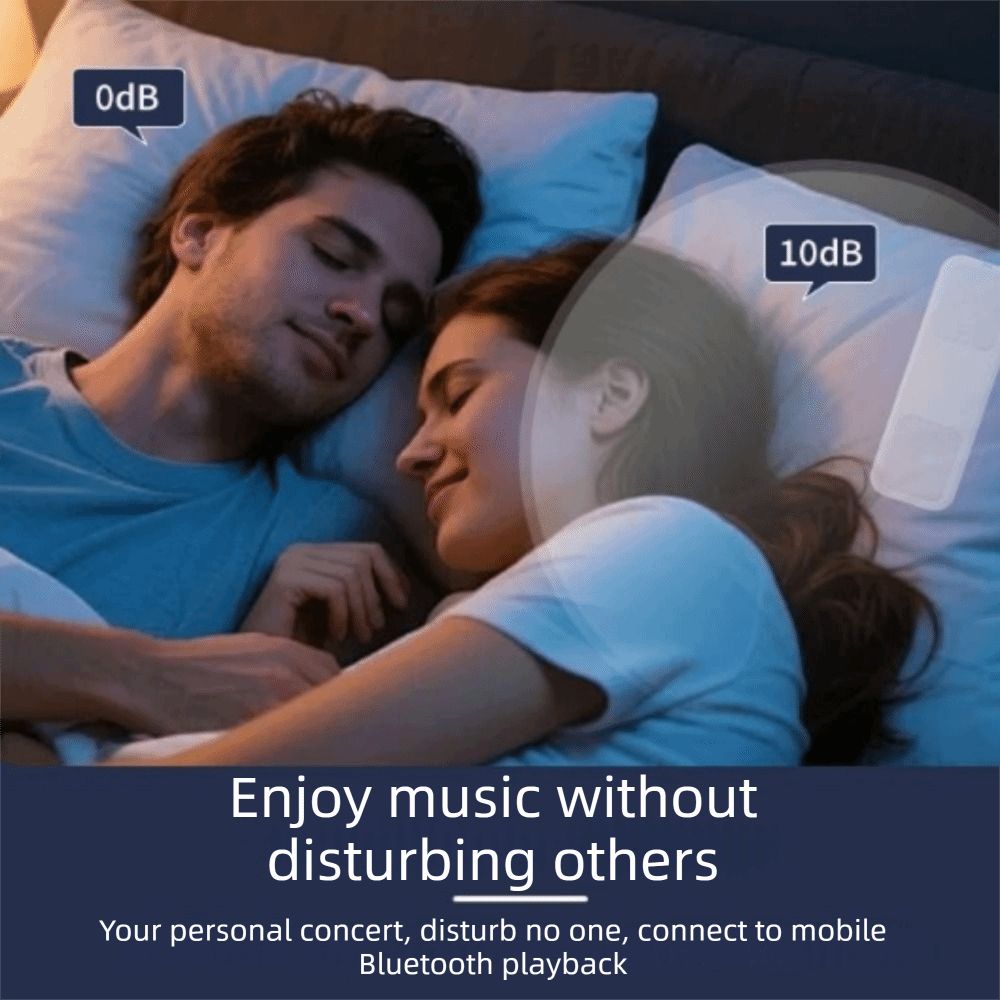 Musical Box Portable Under Pillow Bluetooth Speaker Ultrathin Timed Shutdown Bone Conduction Speaker Bluetooth 5.3 Stereo Bass Soundbar Sleep Aid