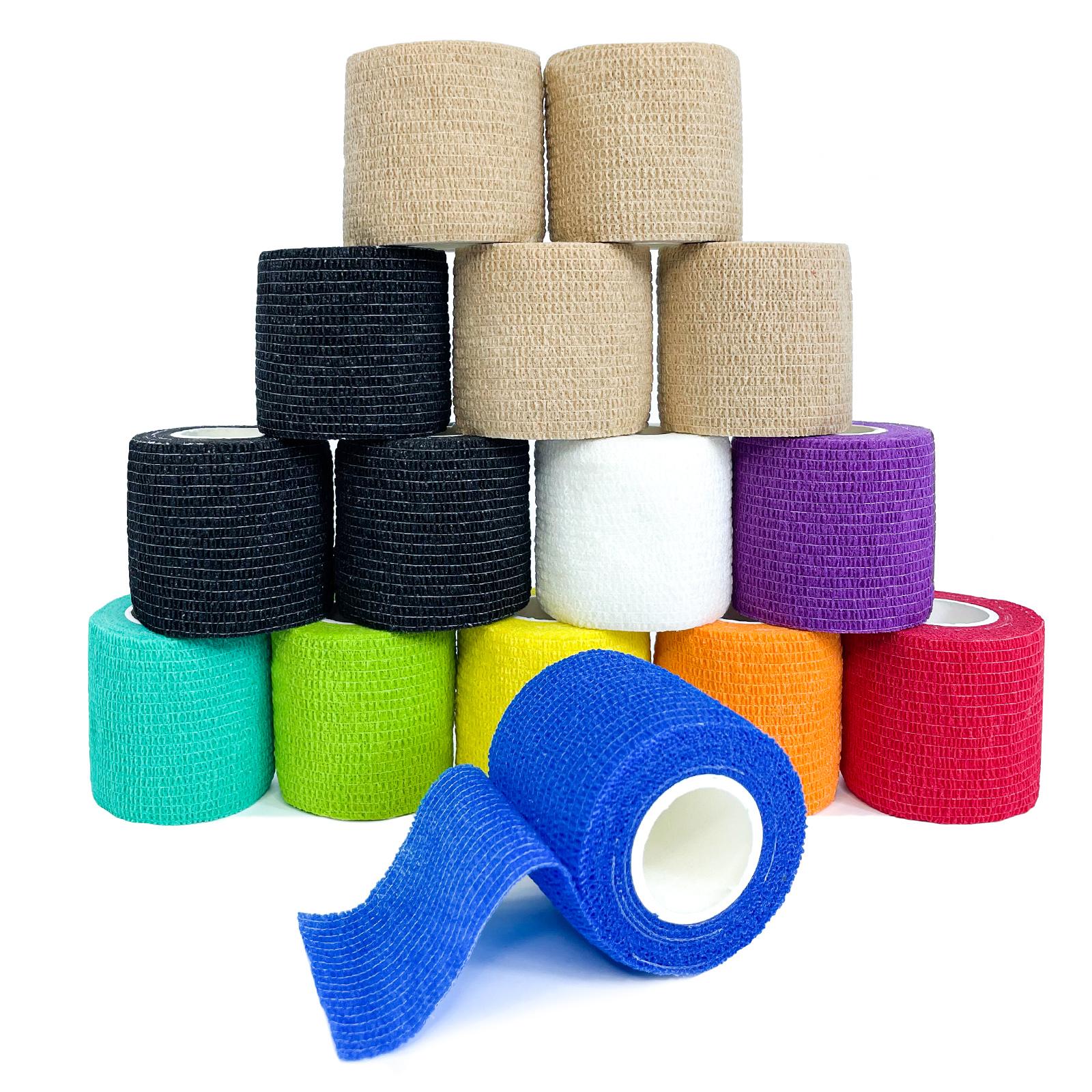 Wenefang Fashion 1roll 2.5/5/7.5/10cm*4.6m Non Woven Elastic Self Adhesive Bandage Cohesive Bandage for Sports Fixing Finger Wrist Leg