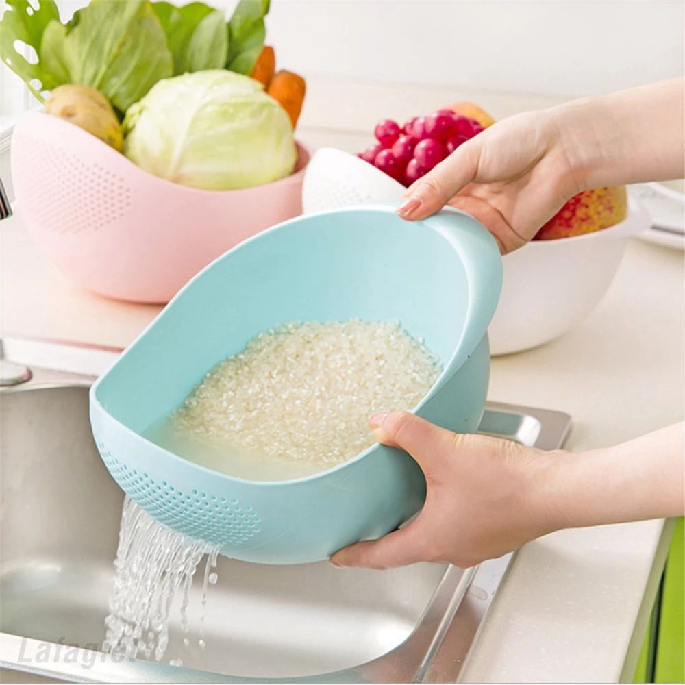 Environmental Friendly Multifunction Kitchen Supplies For Home Use Ease of Use Wash Filter Vegetable Basket Rice Washing Sieve Drain Basket Rice Bowl