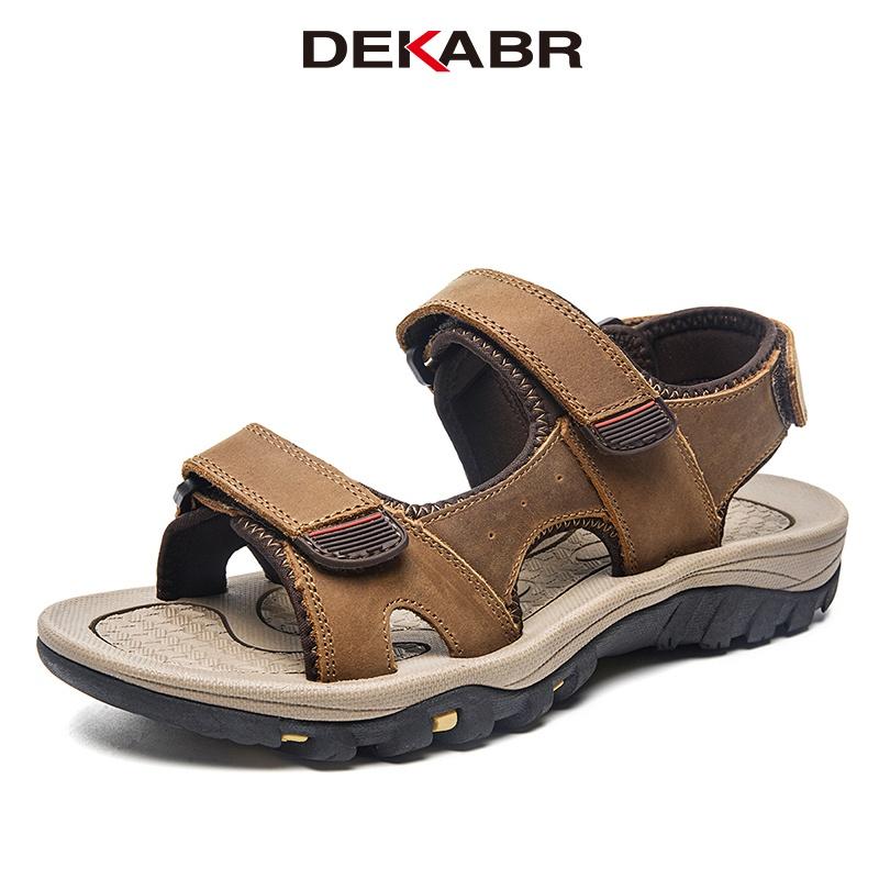 DEKABR Men Sandals Summer Shoes New Large Non-Slip Handmade Outdoor Lightweight Sandals For Men