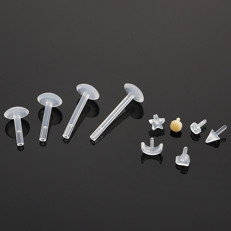 【Whoever uses it, who praises Invisible Tongue Nail Long Bar Plastic Body Piercing Jewelry Not Allergic Straight Nail Lip Nail
