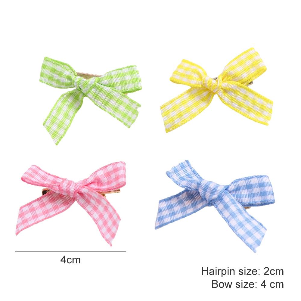 Cute Retro Small Hairpin Bow Mini Plaid Bowknot Hairpin Children's Hair Clip Headwear Female Hair Accessories