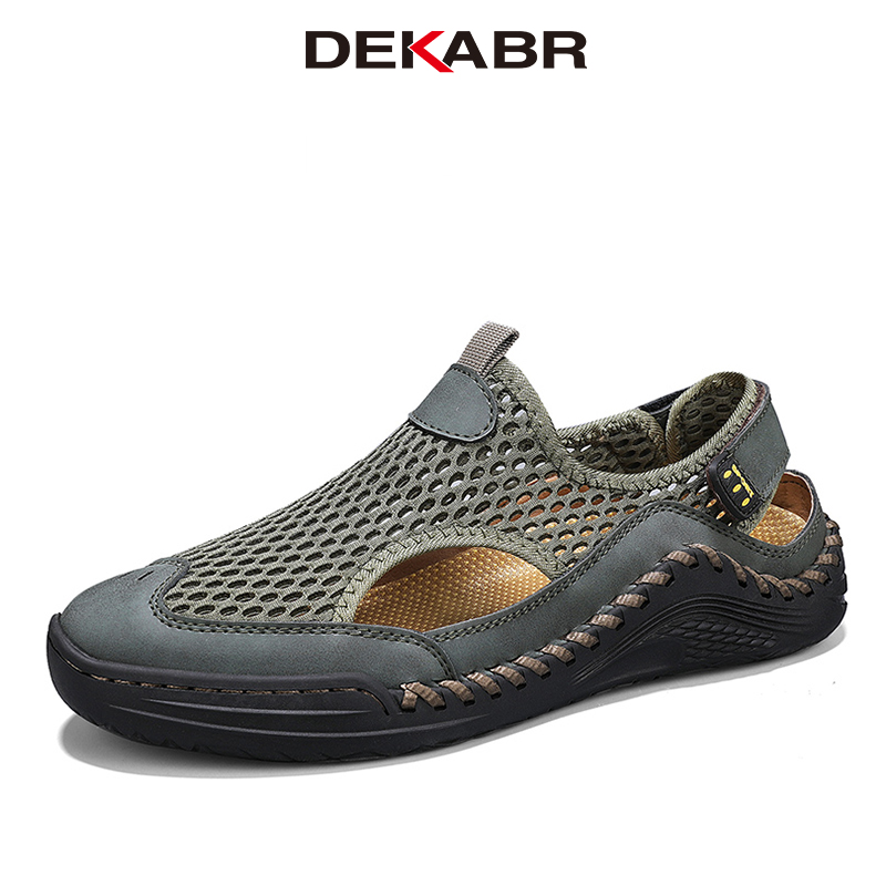DEKABR Men Sandals Summer Shoes New Large Non-Slip Handmade Outdoor Lightweight Sandals For Men
