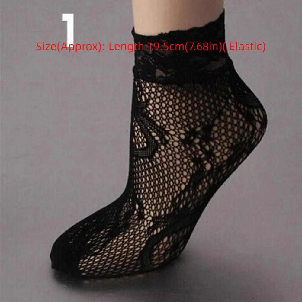 High Quality Hot Sale Charming Mesh Black Ankle Stockings Short Ladies Lace Socks Socks Foot