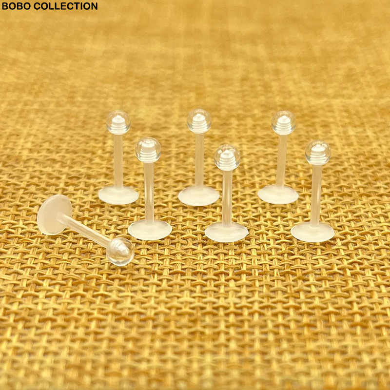 【New arrival】Transparent Acrylic Lip Nail Popular Piercing Jewelry Nose Ring Invisible Eyebrow Nail Piercing Replacement Ball