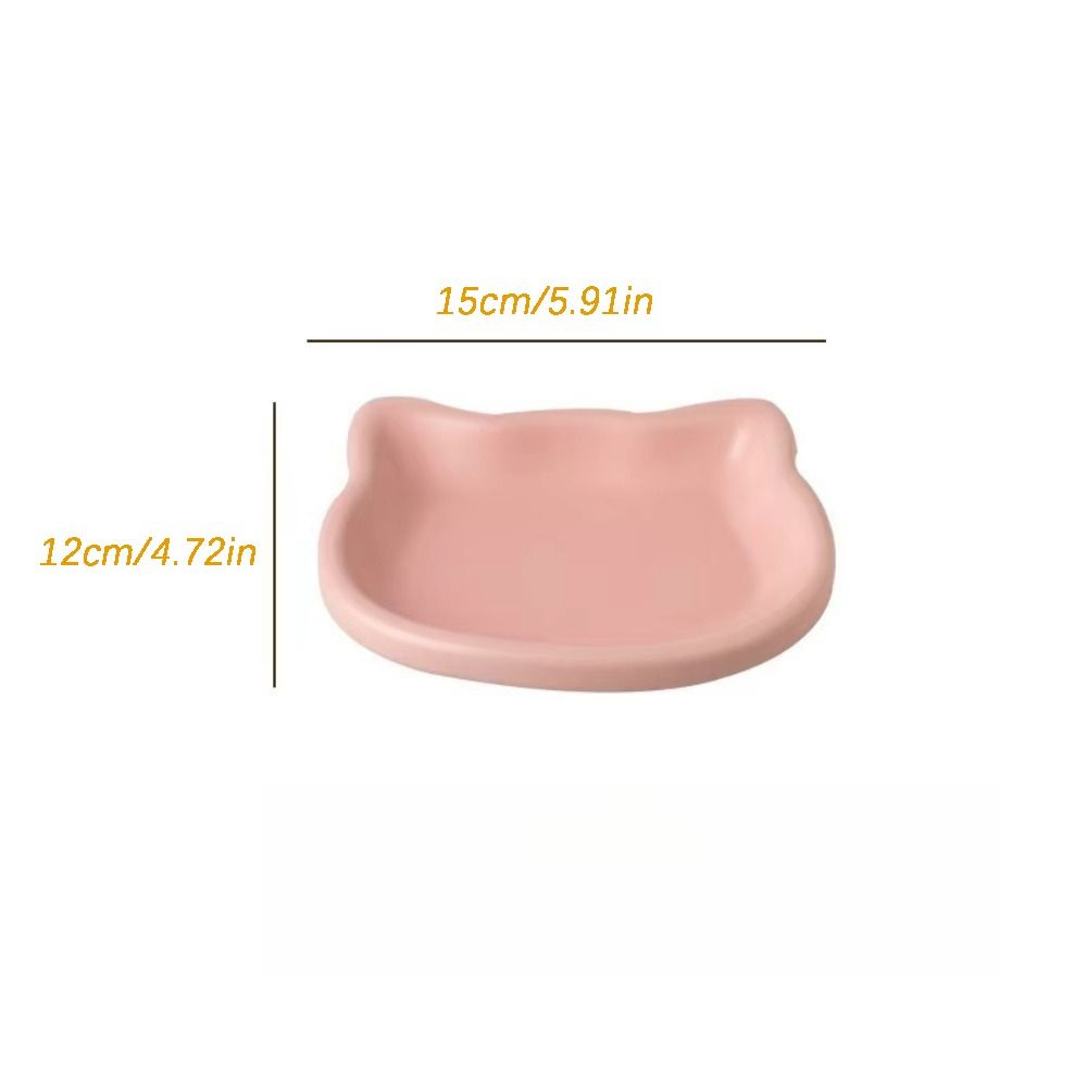 Cute Cat Shape Cat Bowl Plastic Non-slip Cat Plates Anti-Fall Flip Kitten Bowl Pet Feeding