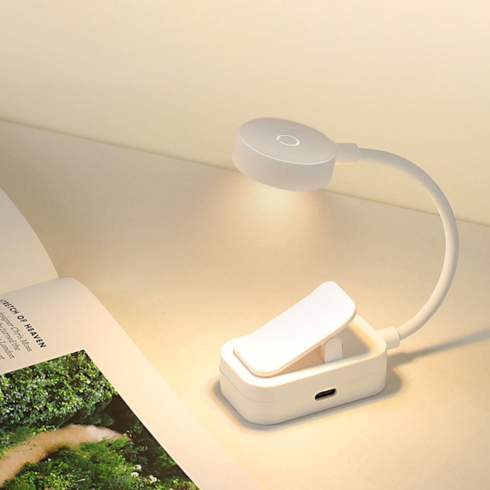 Portable 3 Colors LED Book Clip Lights Stepless Dimmable Eye Protection Reading Lamp with Clip Flexible Mini Clamp Night Light Office