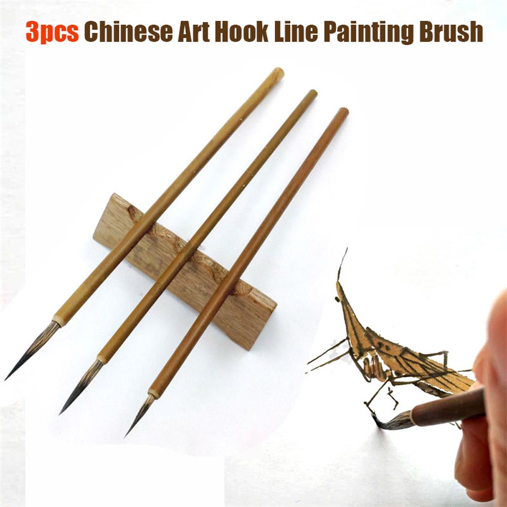 Wolf Hair Chinese Calligraphy Painting Paint Brush Hook Line Pen Art Stationary Drawing Supplies