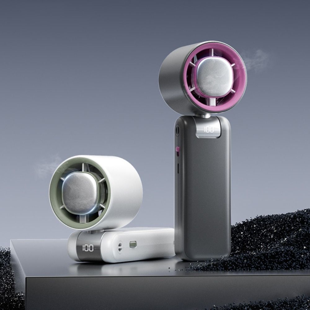 Camping Portable Small Charging Fan LED Digital Display Stand Turbo Fan Rechargeable Compact Mini Hand Fan Dedicated Dryer