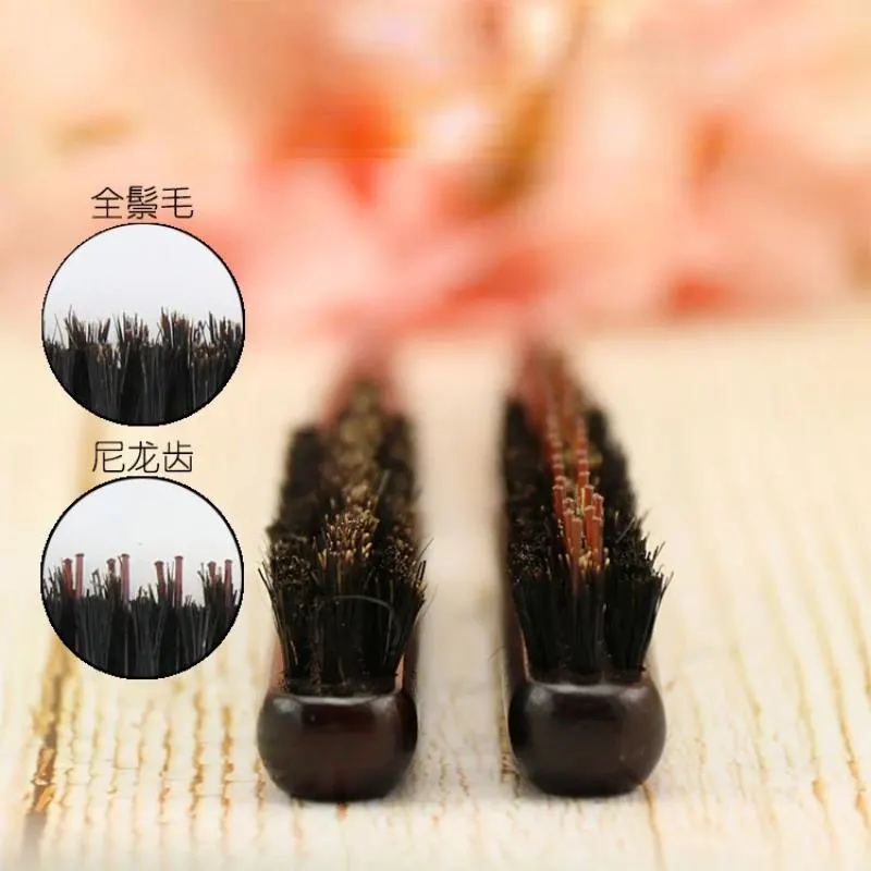 Wenefang Fashion Professional Salon Teasing Back Hair Brushes Boar Bristle Wood Slim Line Comb Hairbrush Extension Hairdressing Styling Tools DIY