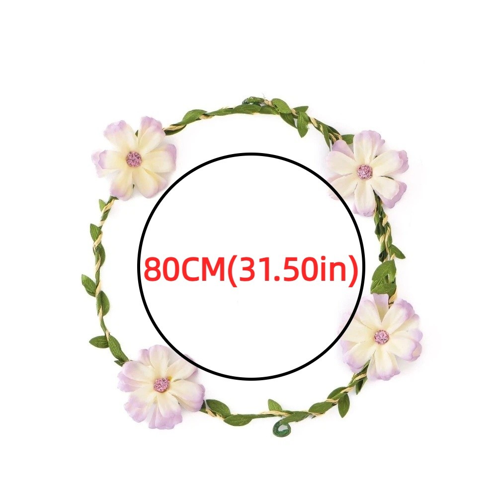 Elf Stage Prop Woven Faux Flower Twisted Leaves Bracelet Vintage Elegant Wrist Flower Arm Chain Bohemian Casual Forest-style Costume Accessory Bridal
