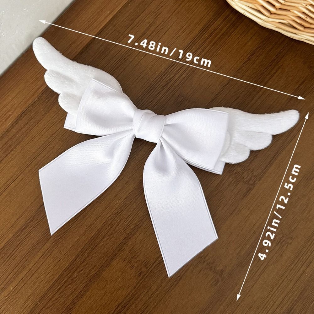 Lovely Y2K Wing Hair Clip Creative Bowknot Cute Duckbill Clip Alloy Satin Bow Hairpin Girls