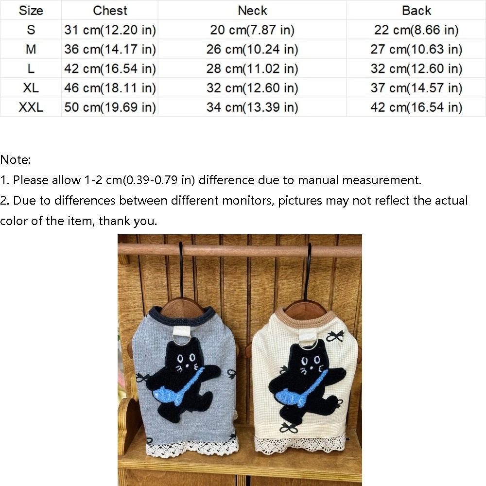 Dog Sleeveless Vest Breathable Waffle Pet Vest Cat Pattern Lace-edged Cat Hoodie Soft With Traction Dog Undershirt Indoor/Outdoor