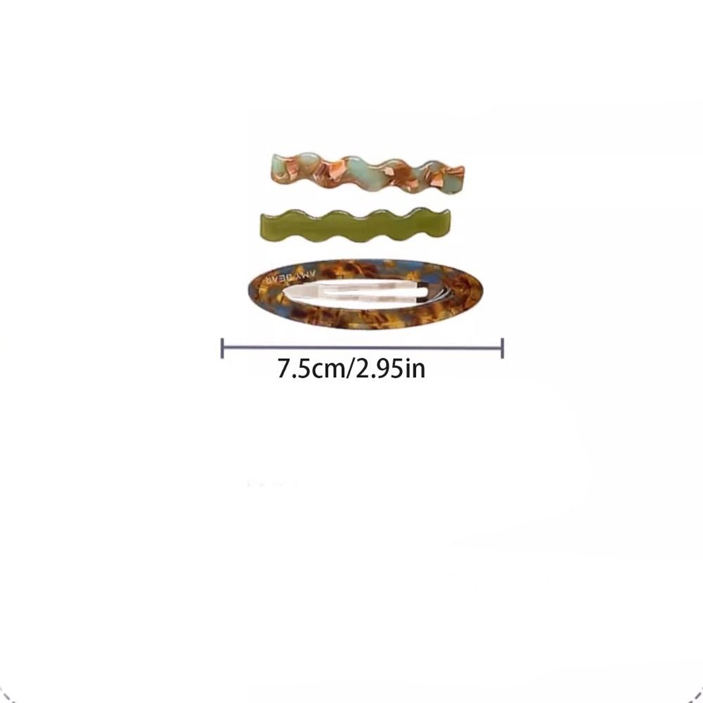 Sweet Alloy Acetate Hairpin Set Geometry Barrettes Cute Hair Clip Headwear Bangs Clip Daily