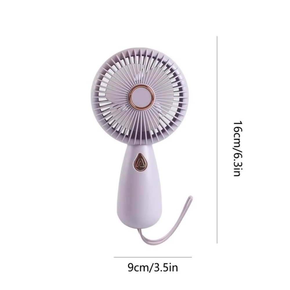 Simple Handheld Mini Handheld Fan with Colorful Light Portable Cooling Fan Durable Rechargeable Small Electric Fan Office