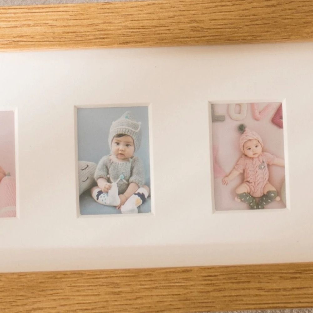 Room Decoration Wooden Baby Growth Photo Album Frame Mini Creative Picture Frames 2 Inch 6 /10 Holes Durable Memorial Photo Frame Children Growth Record