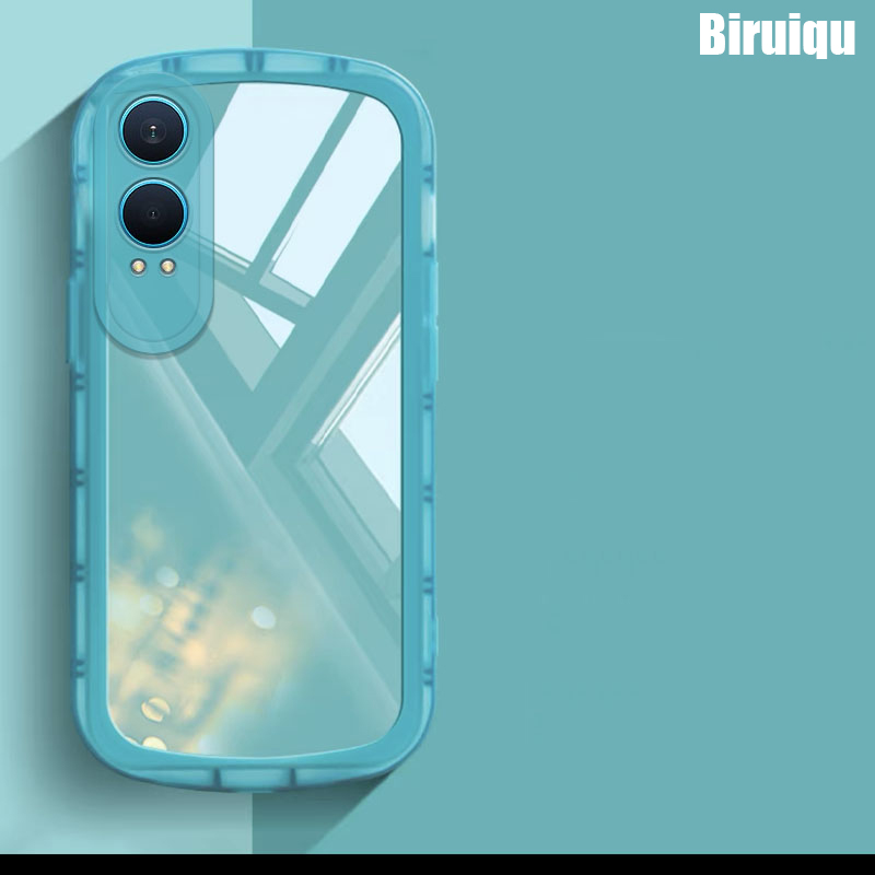 Biruiqu For Oneplus 12 New Airbag Anti-drop Protective Case Transparent Frosted Soft Silicone All-Inclusive Phone Case