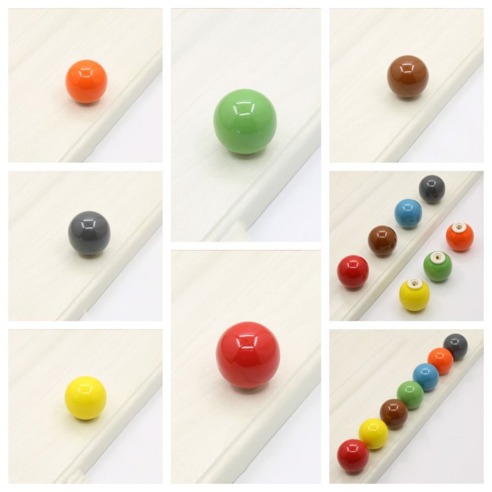 Simple Single Hole Colorful Ceramic Knob Round Candy Color Drawer Knobs Bottle Cap Pull Handles Cabinet Knob Cupboard