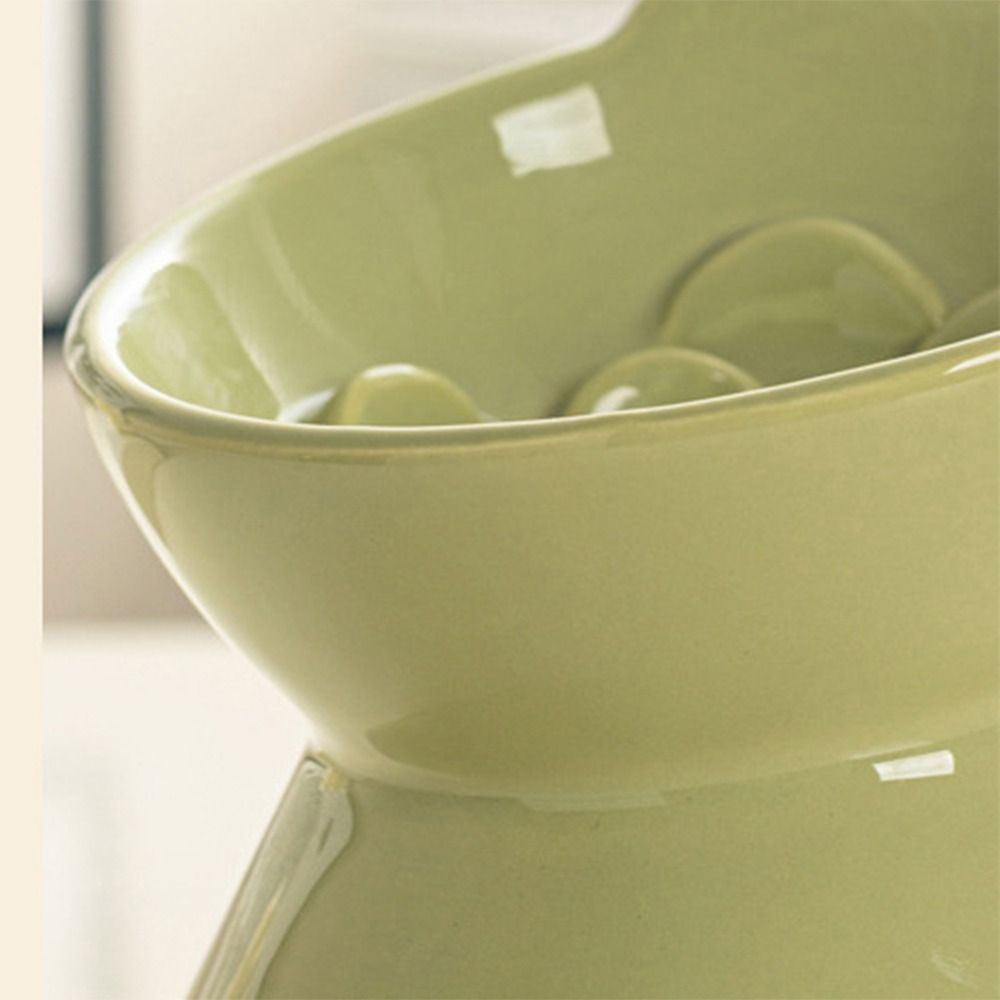 Food Dispenser Ceramic Cat Slow Food Bowl Creative Cute Pet High Foot Bowl Anti Tipping Non-slip Pet Drinking Feeder Kitten Puppy