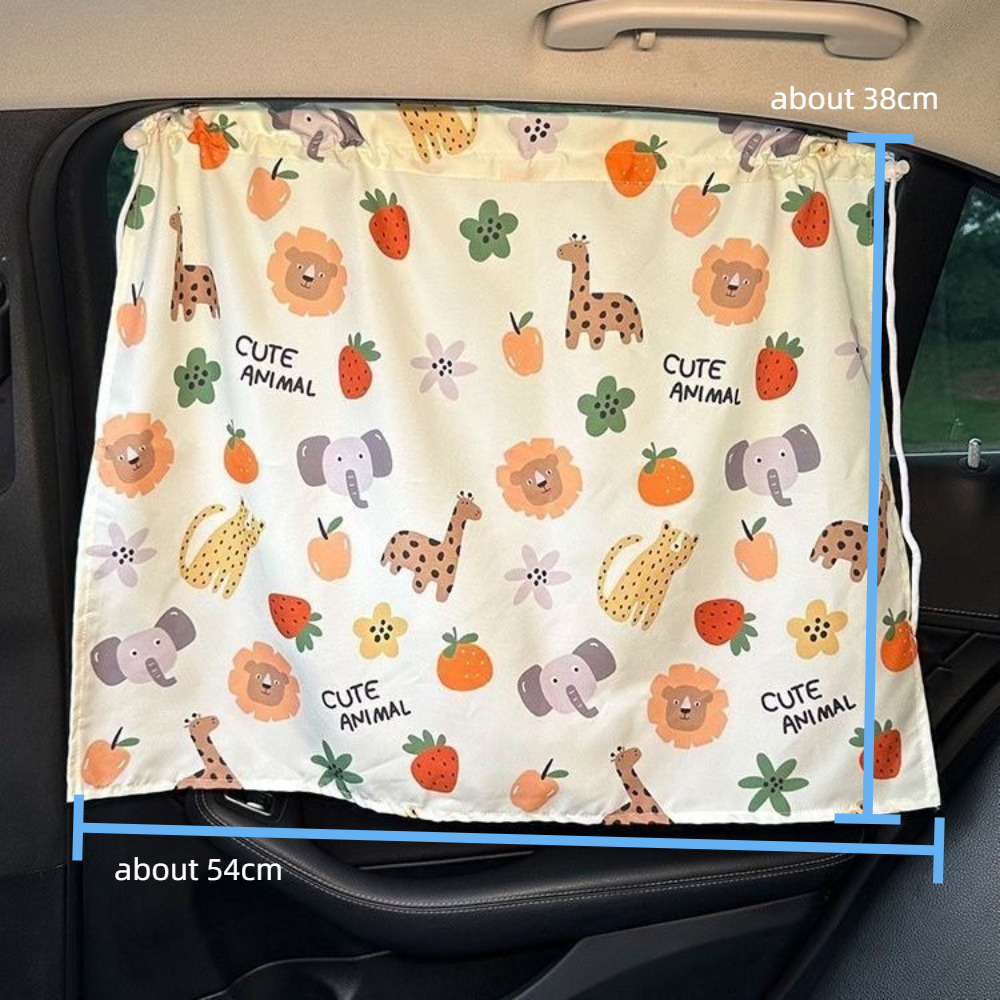 Cartoon UV Protection Car Window Sunshade Suction Cup Thickened Auto Sliding Curtain Embroidered Car Sun Shade For Kid Baby Children