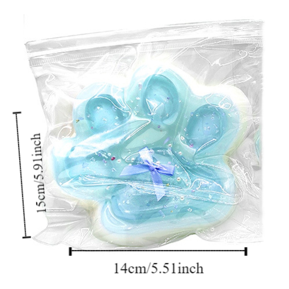 Funny Super Large Rainbow Cat Claw Squeeze Toy Transparent Silicone Cartoon Fidget Toy Colorful Handmade Pinch Decompression Toy Kids Tricky Doll
