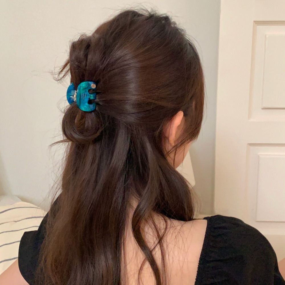 Fashion Acetate Hair Claw Candy Color Grab Clip Letter Hair Clip Headdress Cute Hairpin Girl