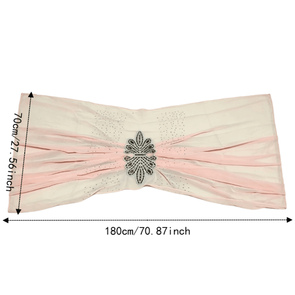 Sparkling Shiny Chiffon Hijab Flower Decor Light Sequin Embellished Headscarf Breathable Solid Color Long Scarf Festival
