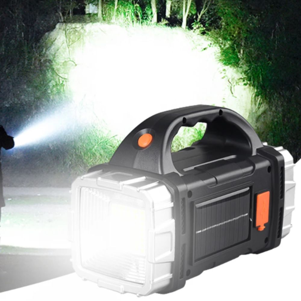 Portable Powerful LED LED Flashlight Rechargeable IP44 Waterproof Camping Torch Solar Rechargeable 8 Lighting Modes Power Bank Outdoor Camping