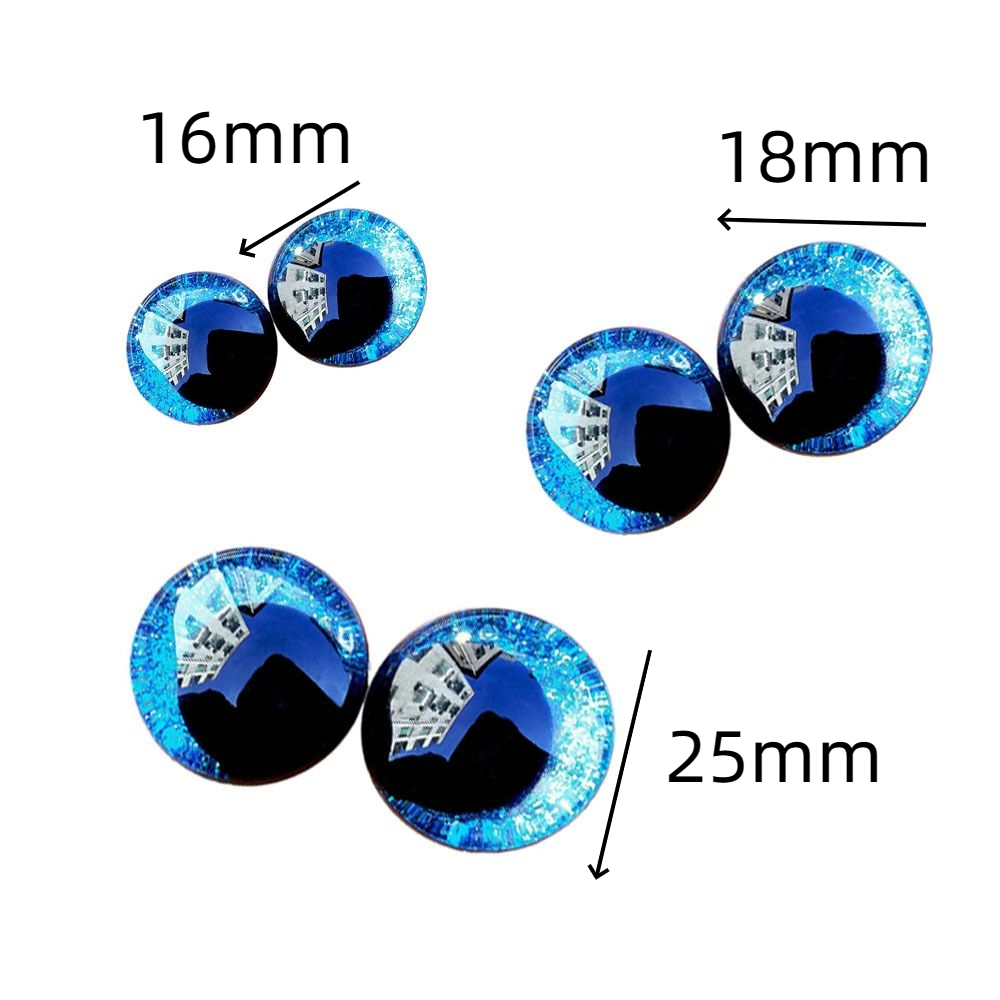 10PCS/LOT Cute Cartoon Toy Glitter Safety Eyes Glitter Washer Comical Round Glitter Toy Eyes Round Doll Part Dolls Pupil Eyes Animal Eyes